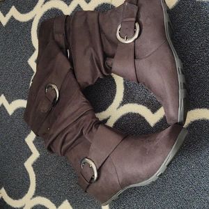 🎉HP Journee Collection Jester Extra Wide Calf Black Suede-Feel Boots 9.5